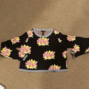 Aqua Black POW Graphic Top